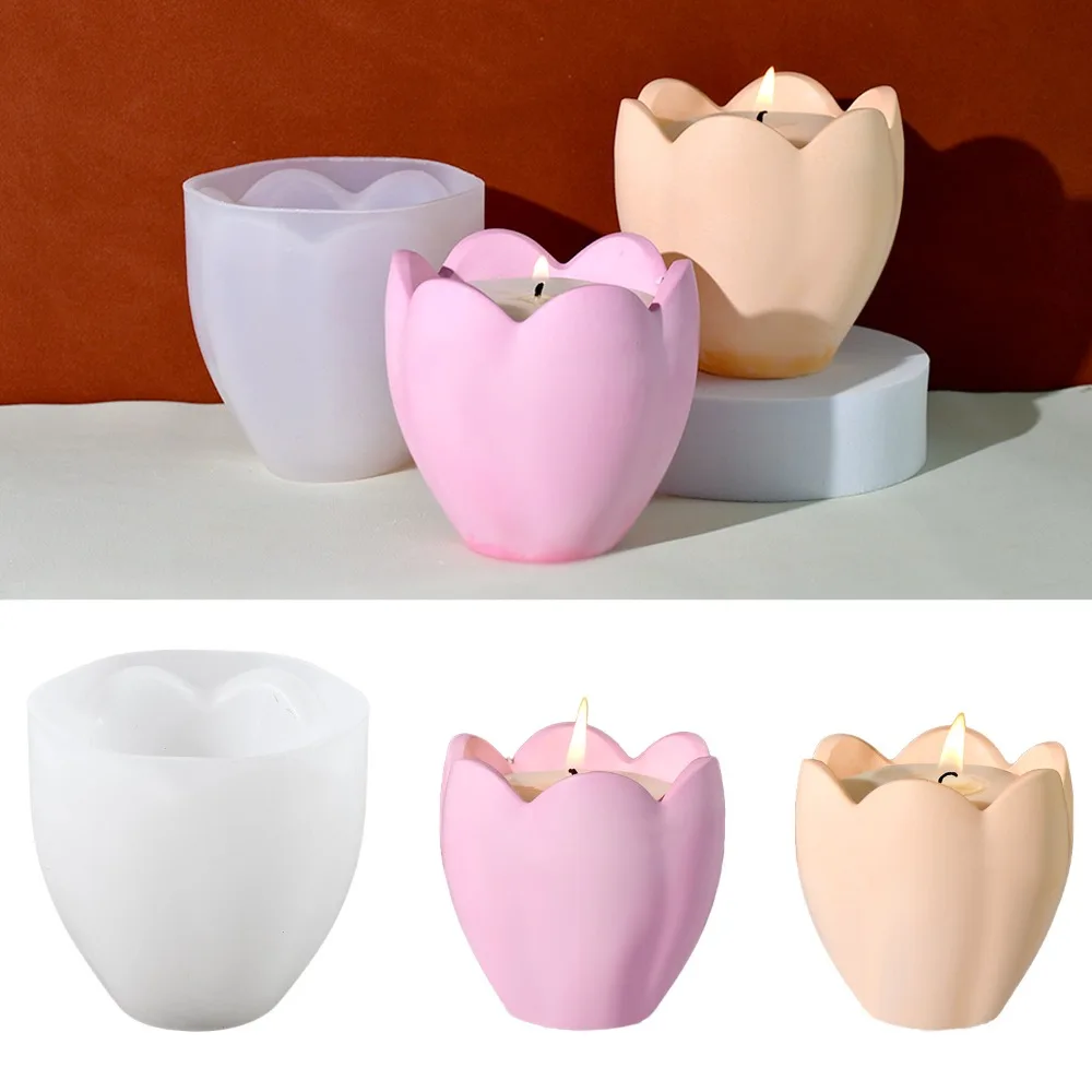 Candle Making Supplies Wholesale - Tulip Candle Holder Silicone Moulds Flower