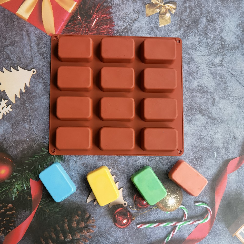 Candle Making Supplies Wholesale - 12 Cavity Square Silicone Soap Mold