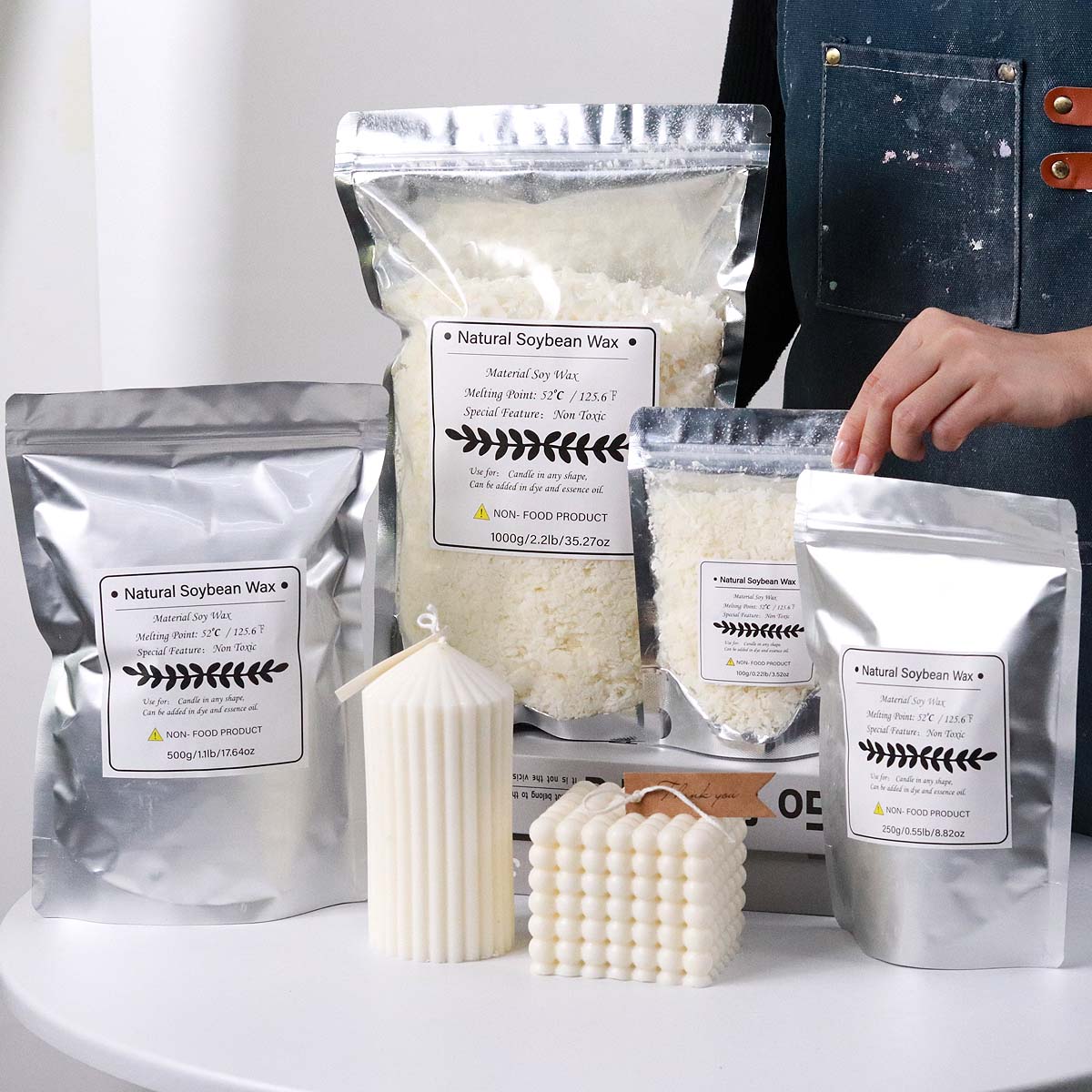 500g/1kg Natural Soy Wax Flake - Soy Wax Pillar Blend recension och pris