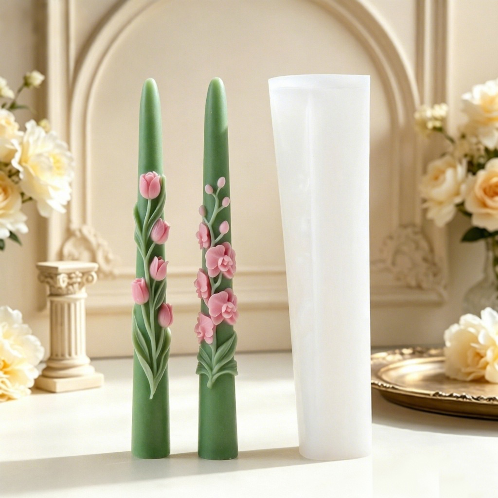 Long Pole Flower Taper Candle  - Soy Wax Pillar Blend recension och pris