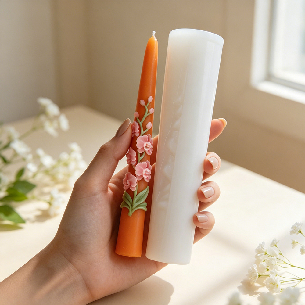 Long Pole Flower Taper Candle  - Soy Wax Pillar Blend recension och pris