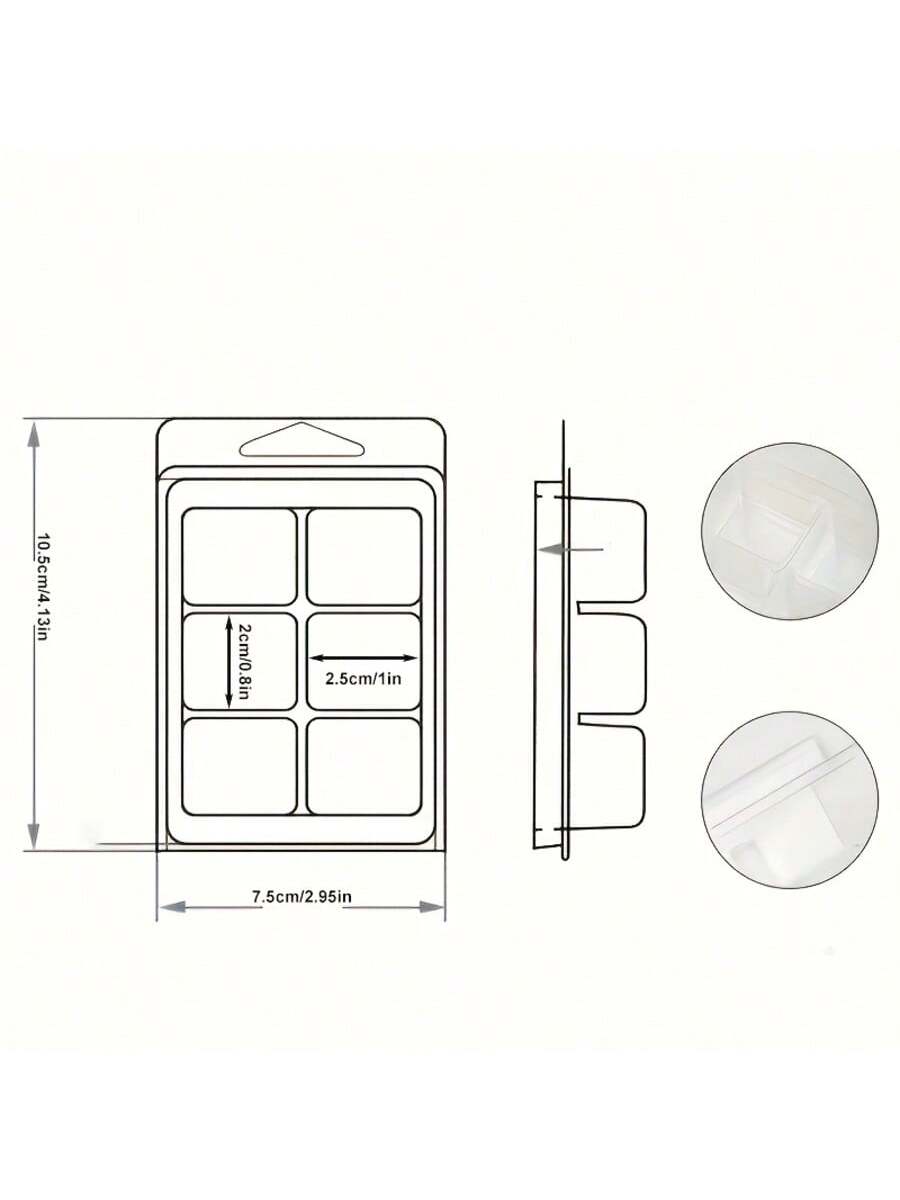 12/24 Pieces Rectangular 6-Hol - Candle Making Gel Wax recension och pris