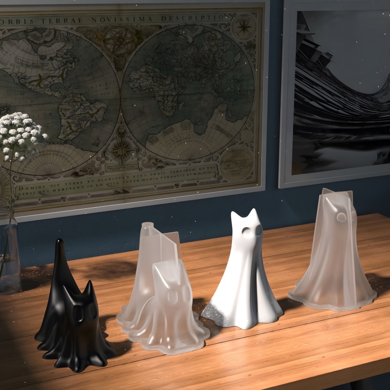 Ghost Cat Halloween Desktop Or - Candle Making Items recension och pris