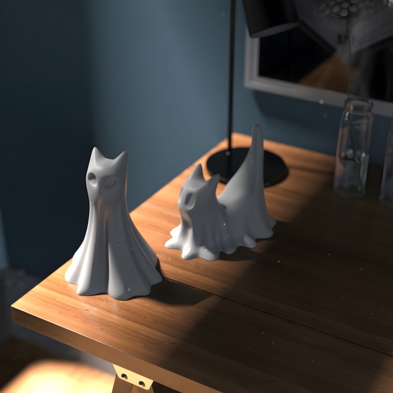 Ghost Cat Halloween Desktop Or - Candle Making Items recension och pris