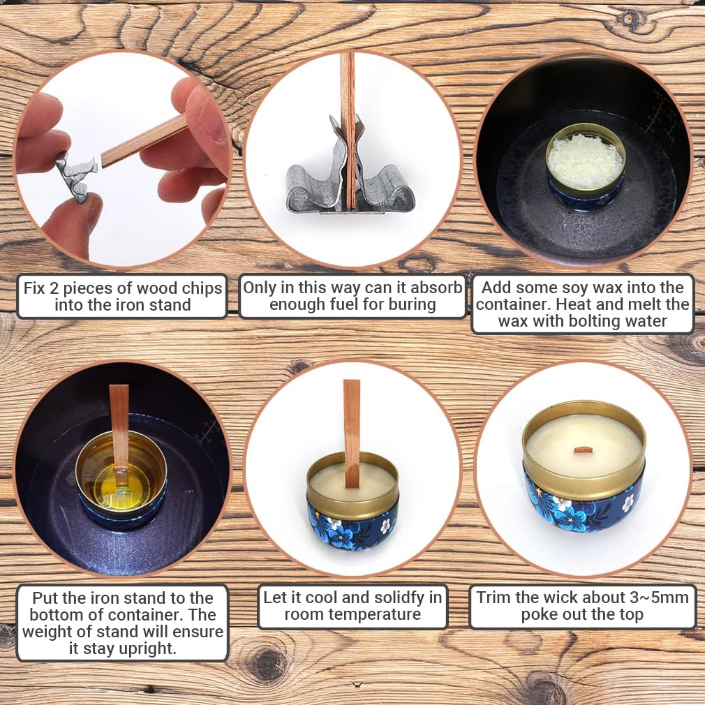 Natural Wooden Candle Wicks wi - Soy Wax Pillar Blend recension och pris
