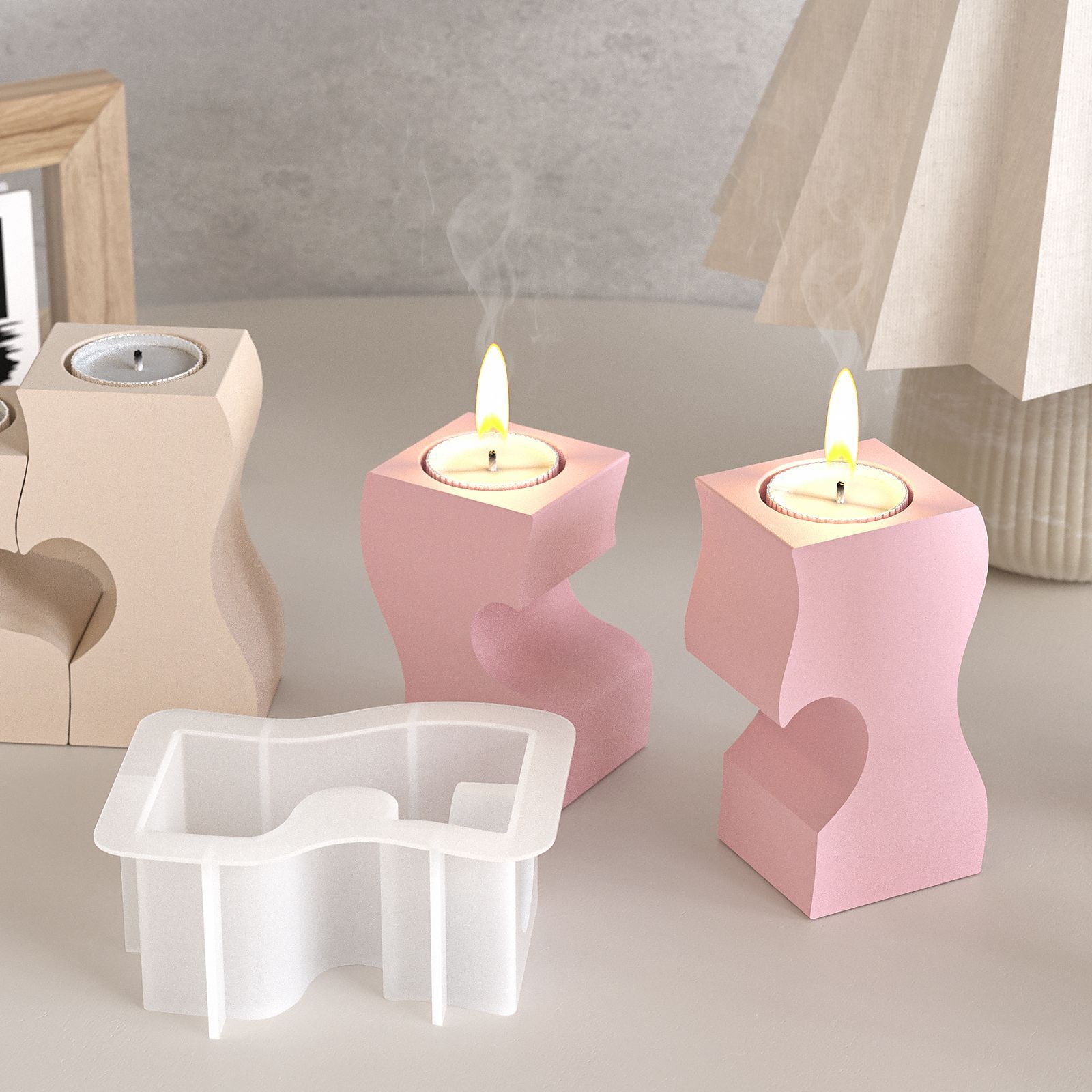 S Heart Candlestick Silicone M - Candle Making Supplies Wholesale recension och pris