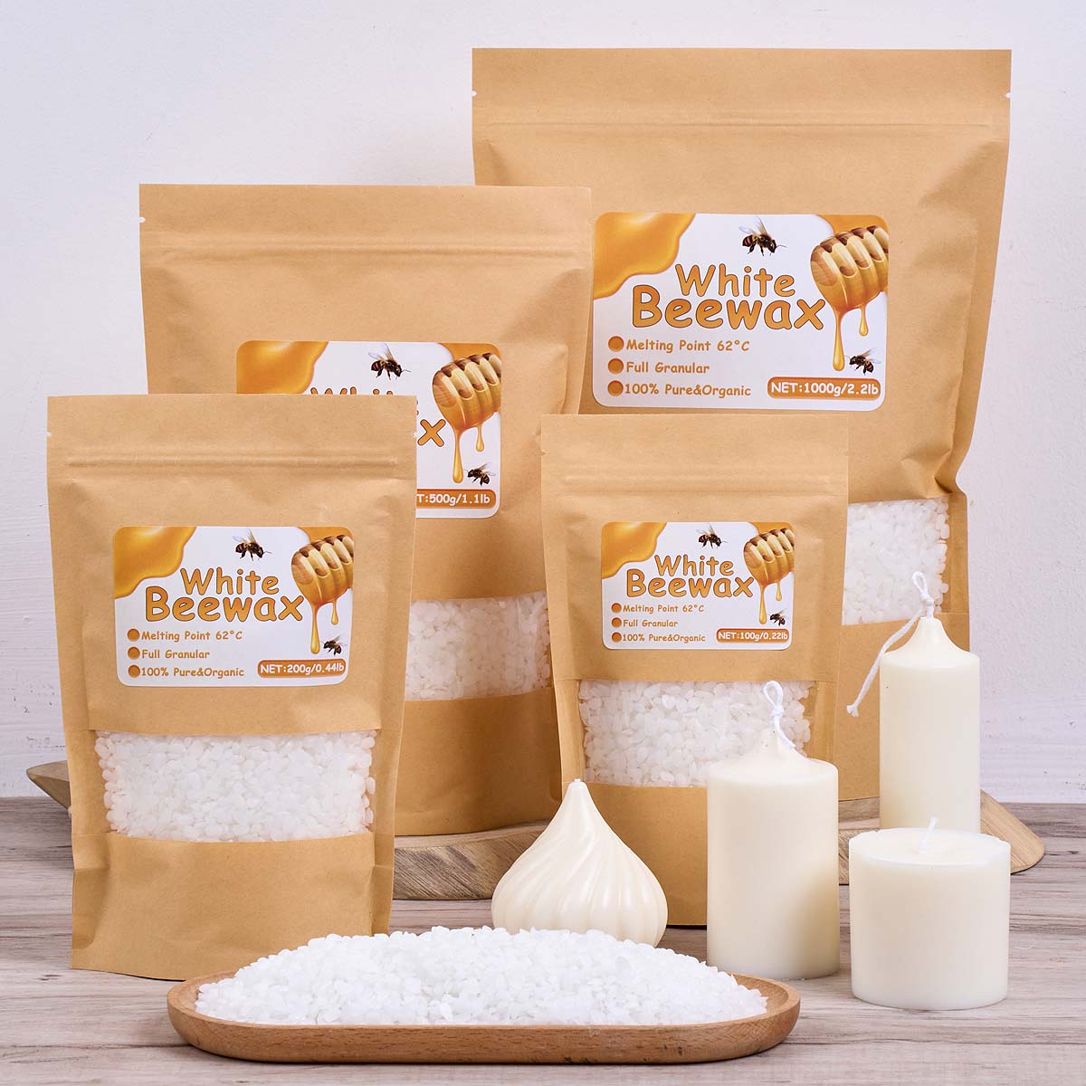 White Beeswax Pure Natural Gra - Candle Making Wicks recension och pris