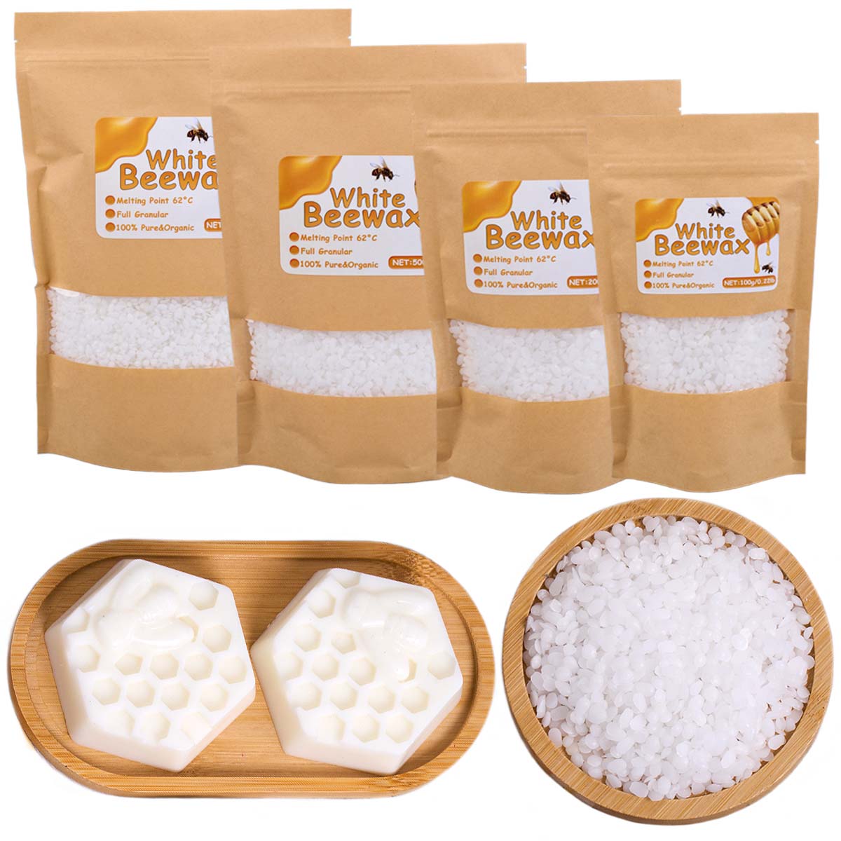White Beeswax Pure Natural Gra - Candle Making Wicks recension och pris