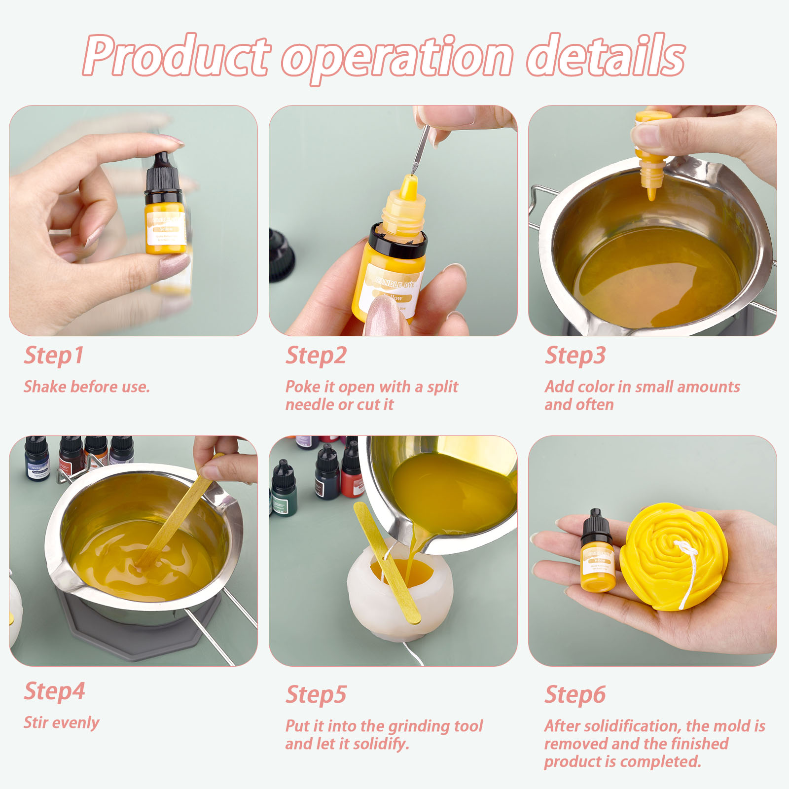 5ml/Bottle Candle Wax Pigment  - Soy Wax Pillar Blend recension och pris