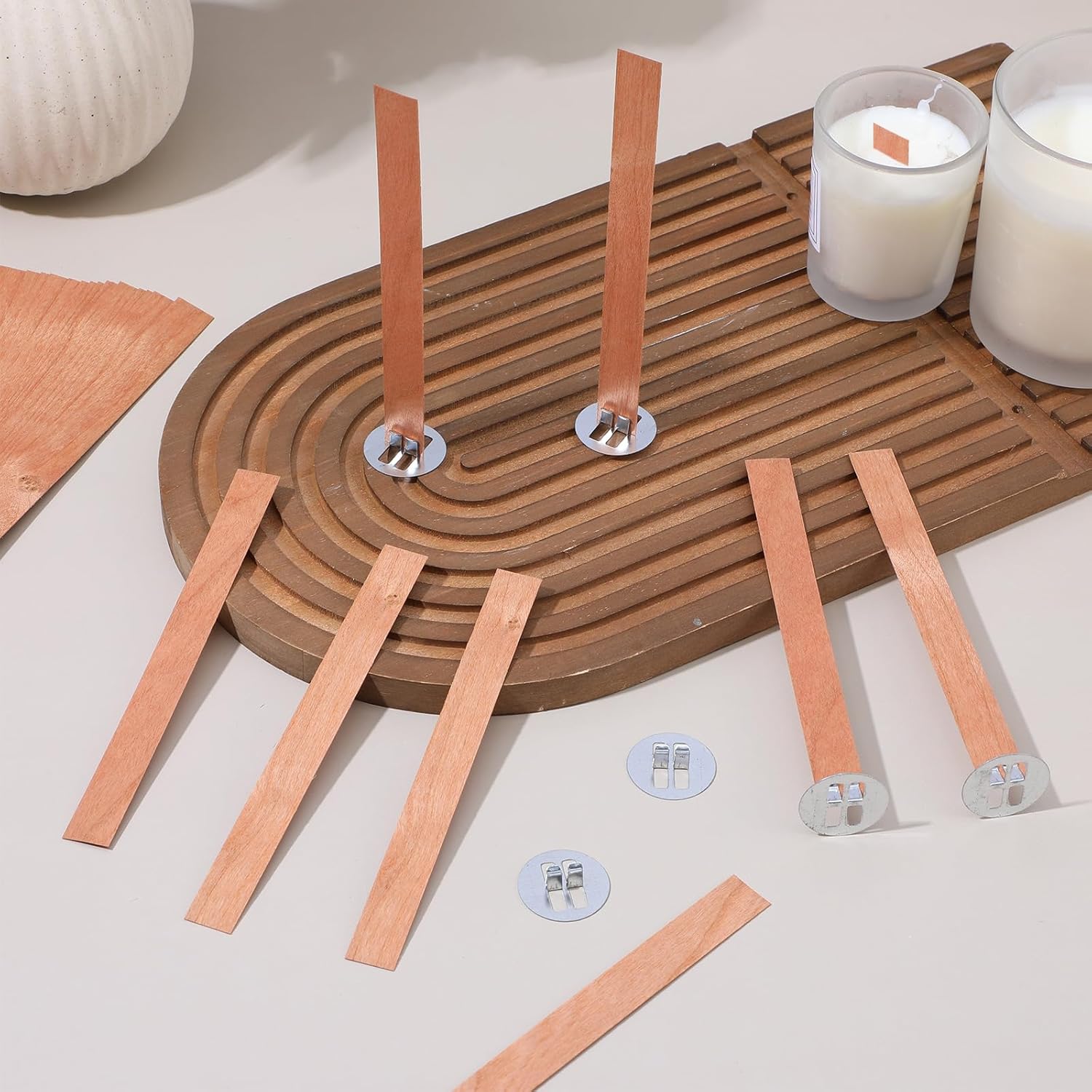 60Pcs Wood Wicks for Candles M - Soy Wax Pillar Blend recension och pris