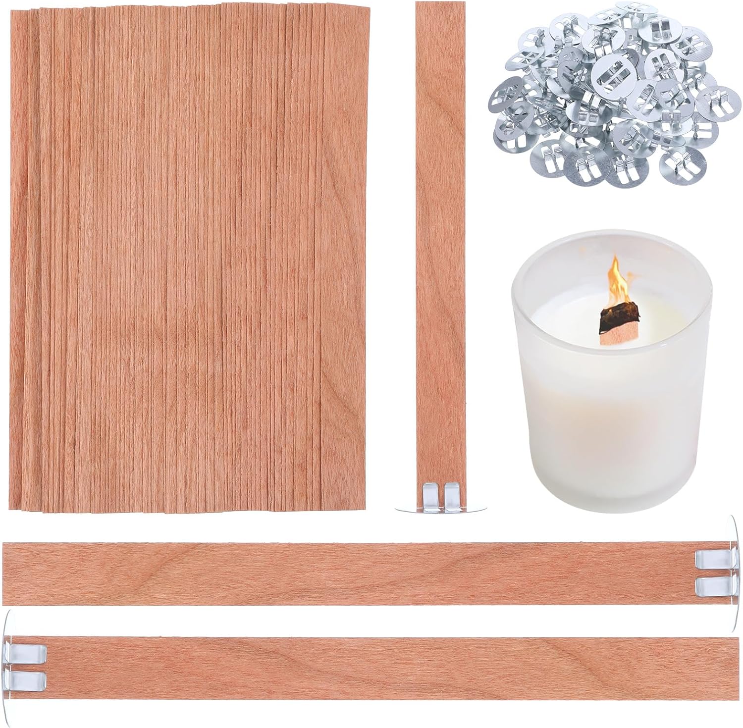 60Pcs Wood Wicks for Candles M - Soy Wax Pillar Blend recension och pris
