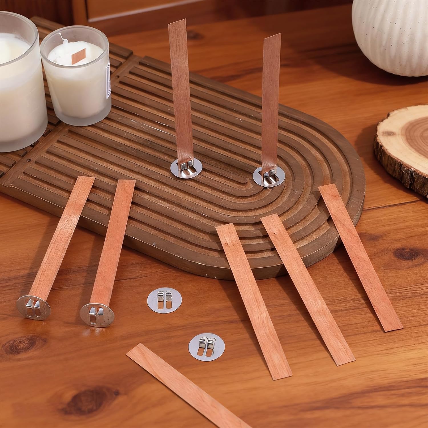 60Pcs Wood Wicks for Candles M - Soy Wax Pillar Blend recension och pris