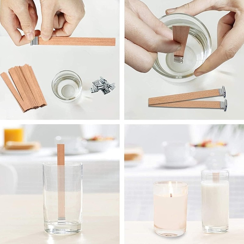 Natural Wooden Candle Wicks Wo - Soy Wax Pillar Blend recension och pris