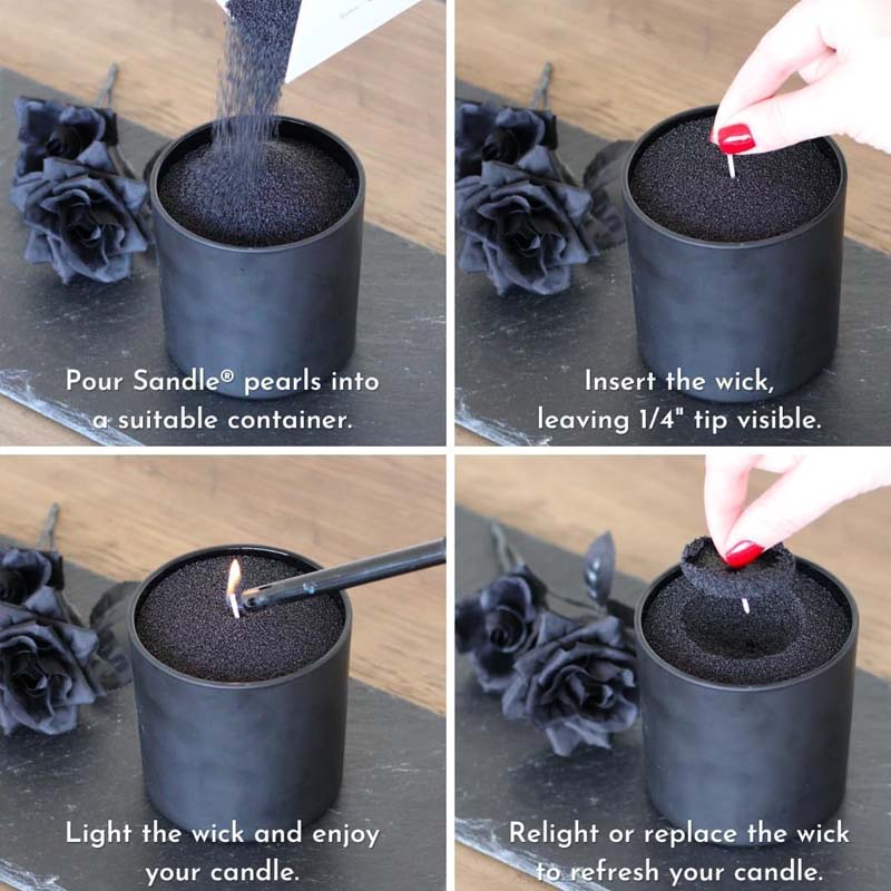 Black Candle Sand with Wick, 2 - Candle Making Wax recension och pris