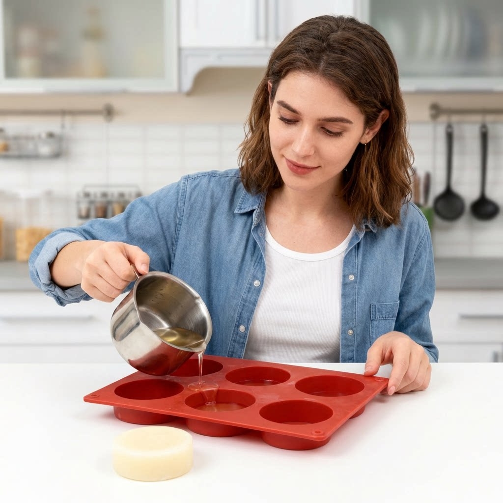Round Silicone Soap Mold DIY H - Candle Making Supplies Wholesale recension och pris